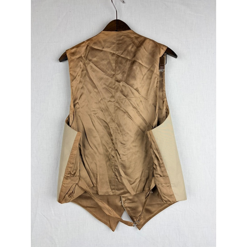 Frederick‎ Theak Mens Tan Formal Waistcoat Vest Made in England Gold Buttons XXL - Picture 7 of 15